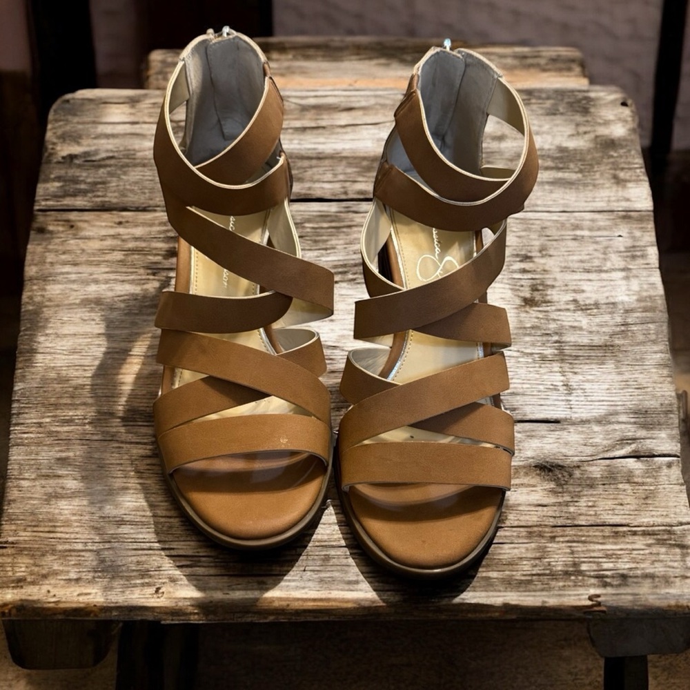 Jessica‎ Simpson Kalania Strappy Block Heeled Sandals SZ 7